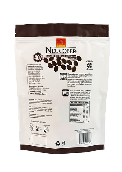 NEUCOBER COBERTURA CHOCOLATE PARA ALFAJOR SEMIBITTER SIN GLUTEN 1K (COD 407)
