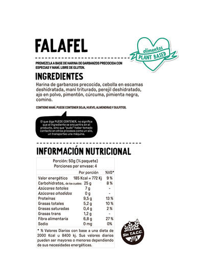 MOLÉ MEZCLA FALAFEL VEGANO SIN GLUTEN 200g vencimiento 03/12/2025