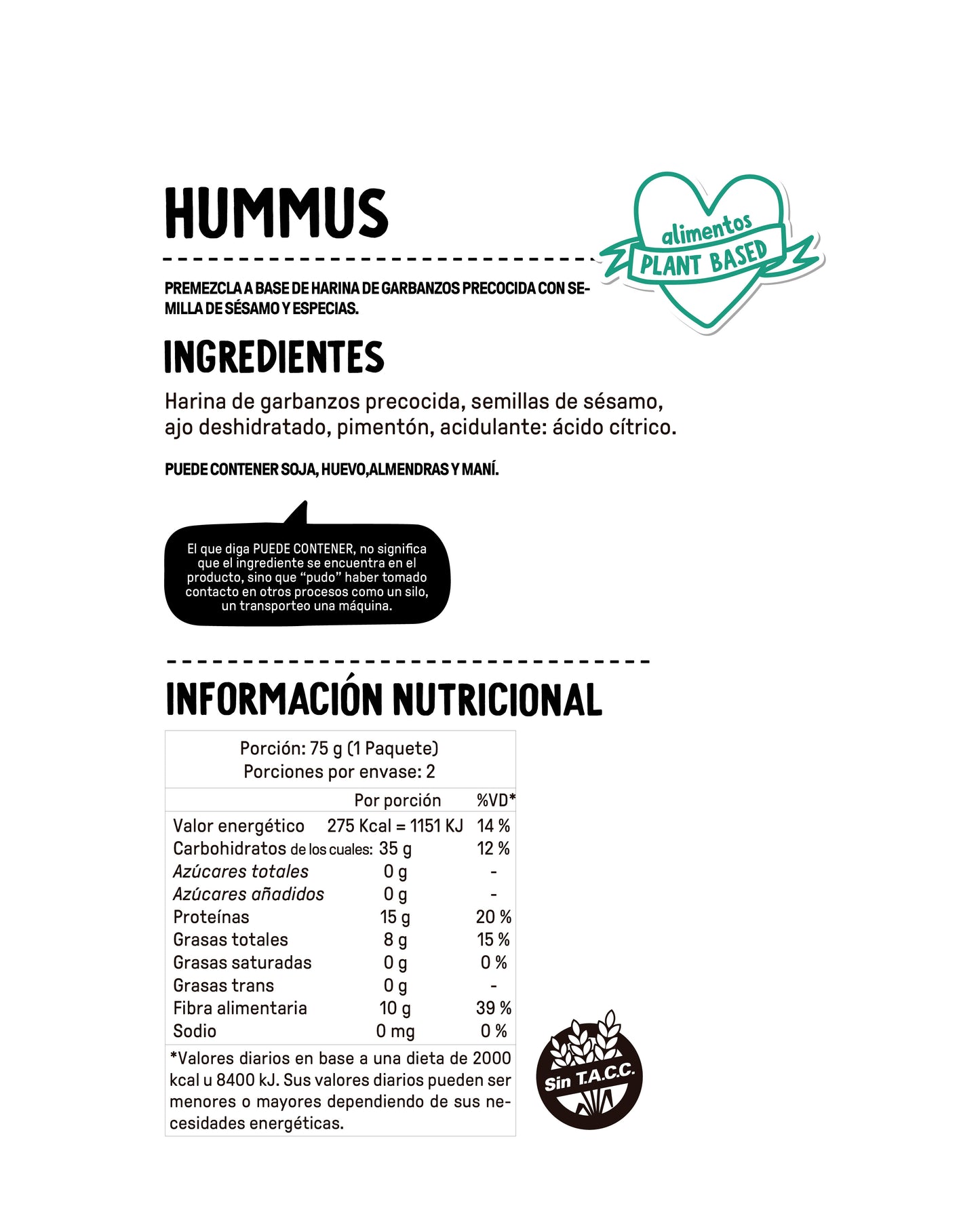 MOLÉ HUMMUS VEGANO SIN GLUTEN 150g vencimiento 03/12/2025