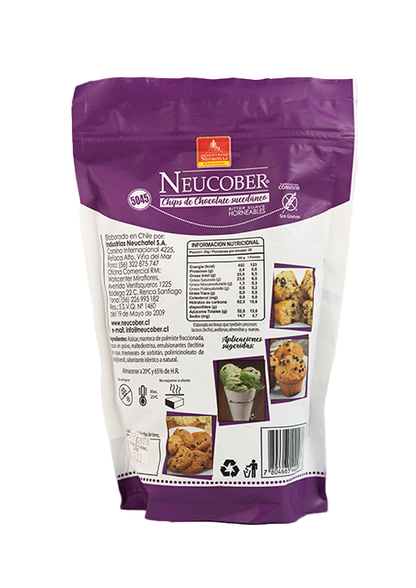 NEUCOBER COBERTURA CHIPS CHOCOLATE FINO SIN GLUTEN 500GR (COD 5045)