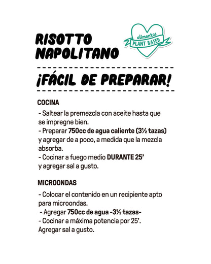MOLÉ RISOTTO NAPOLITANO VEGANO SIN GLUTEN 200g vencimiento 03/12/2025