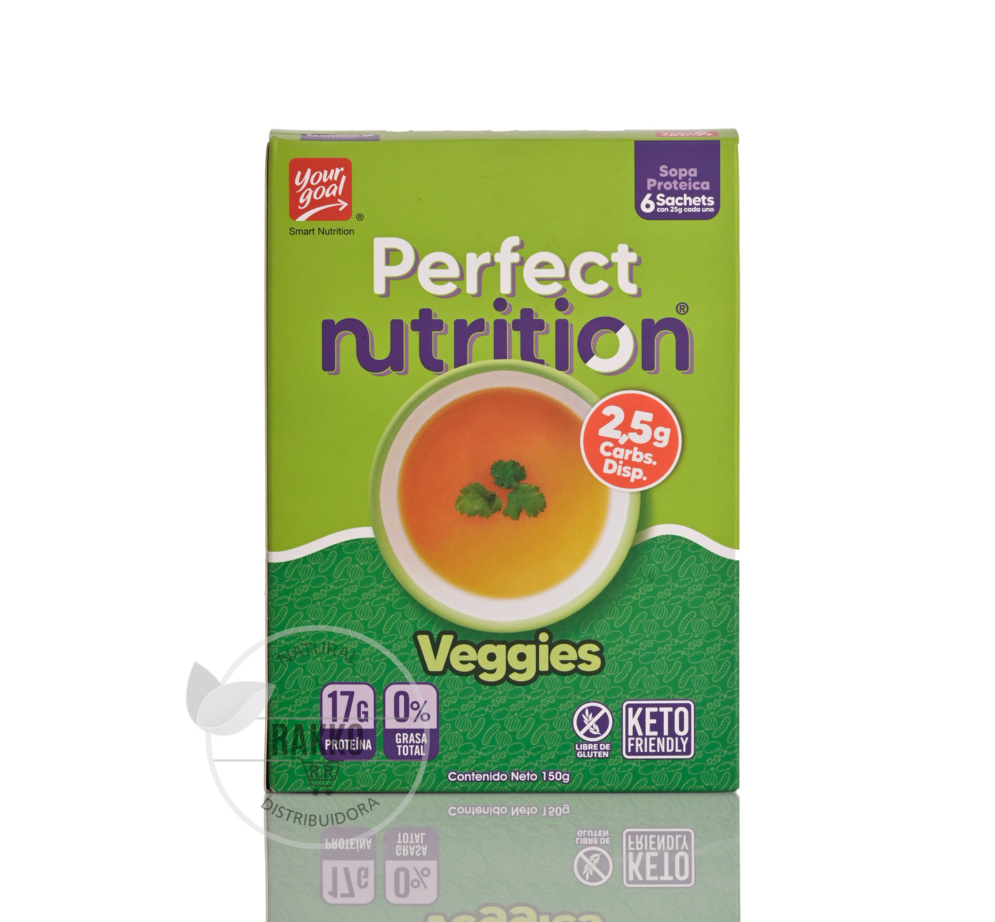 SOPA PROTEICA SABOR  VEGETALES SIN GLUTEN 150g (6 SACHET)