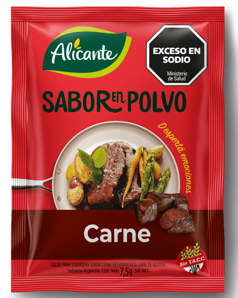 SABOR EN POLVO CARNE  SIN GLUTEN display 12 un x 7.5g