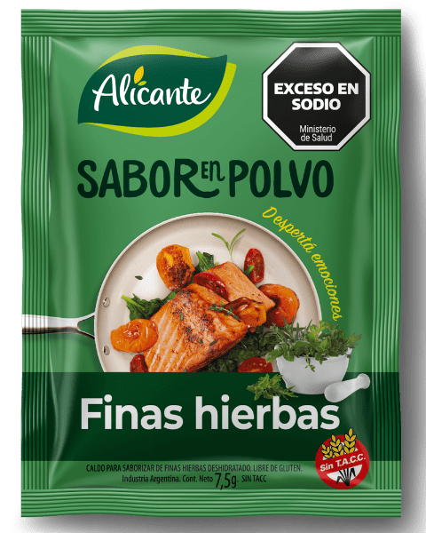 SABOR EN POLVO FINAS HIERBAS SIN GLUTEN display 12 un x 7.5g