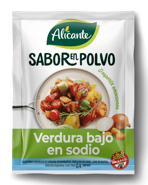 SABOR EN POLVO VERDURA BAJO EN SODIO  SIN GLUTEN display 12 un x 6g