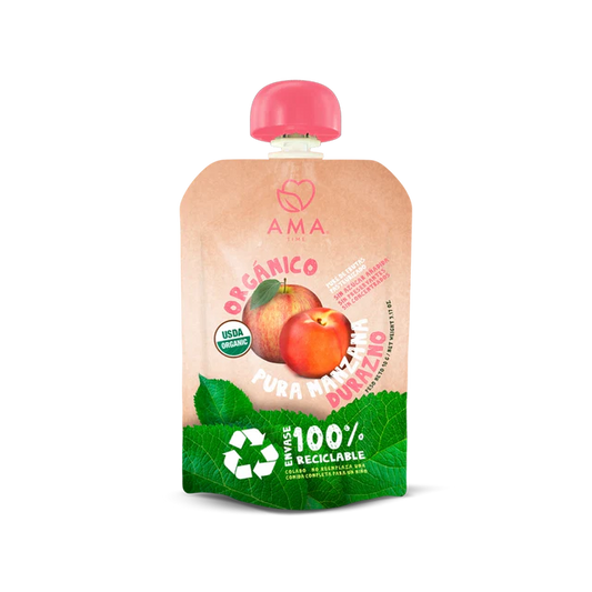 AMA PURE DE MANZANA DURAZNO ORGANICO 90g