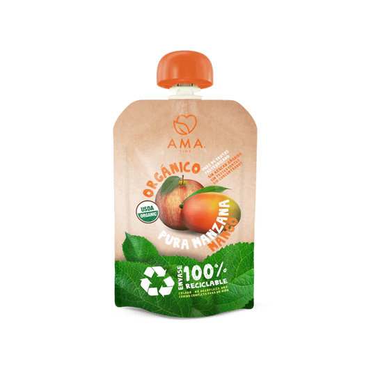 AMA PURE DE MANZANA MANGO  ORGANICO 90g