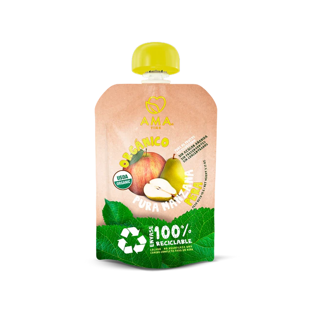 AMA PURE DE MANZANA PERA ORGANICO 90g