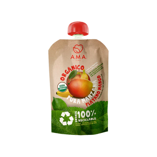 AMA PURE DE MANZANA PLATANO MANGO ORGANICO 90g