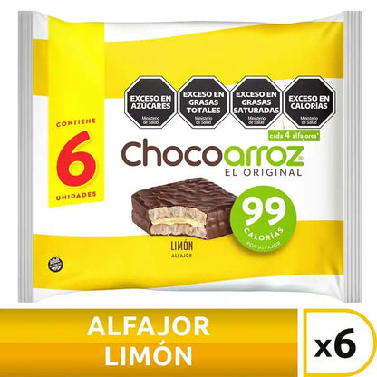 CHOCOARROZ  SNACK ALFAJOR LIMON 22GR PACK 6UN liquidacion 09/04/2026