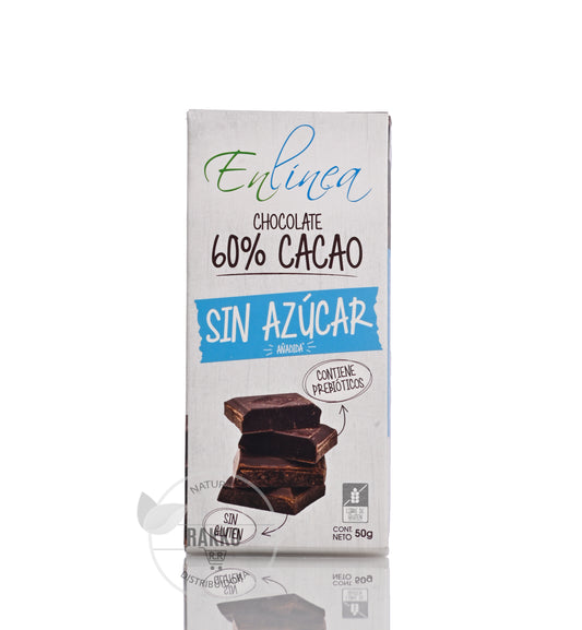 EN LINEA BARRA DE CHOCOLATE 60% CACAO 50g