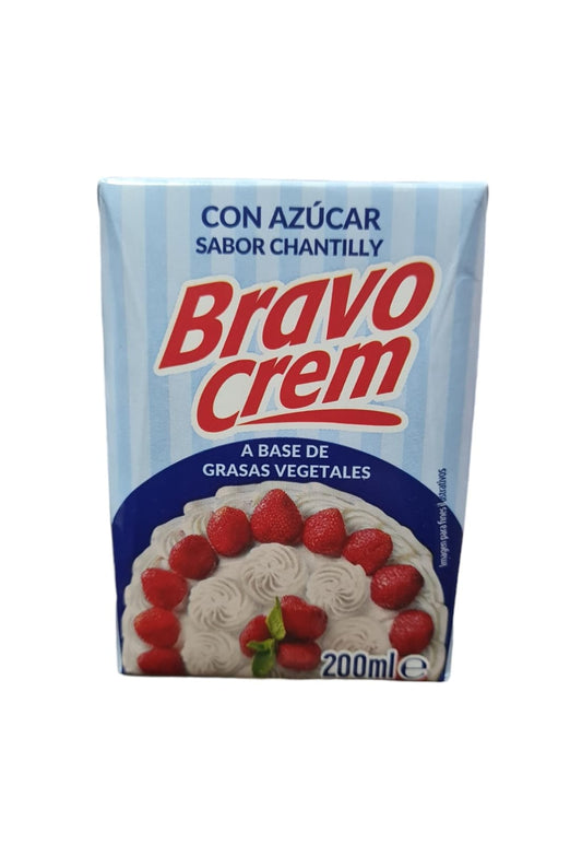 CREMA VEGETAL BRAVO CREAM  CON AZUCAR SABOR CHANTILLY 200ML