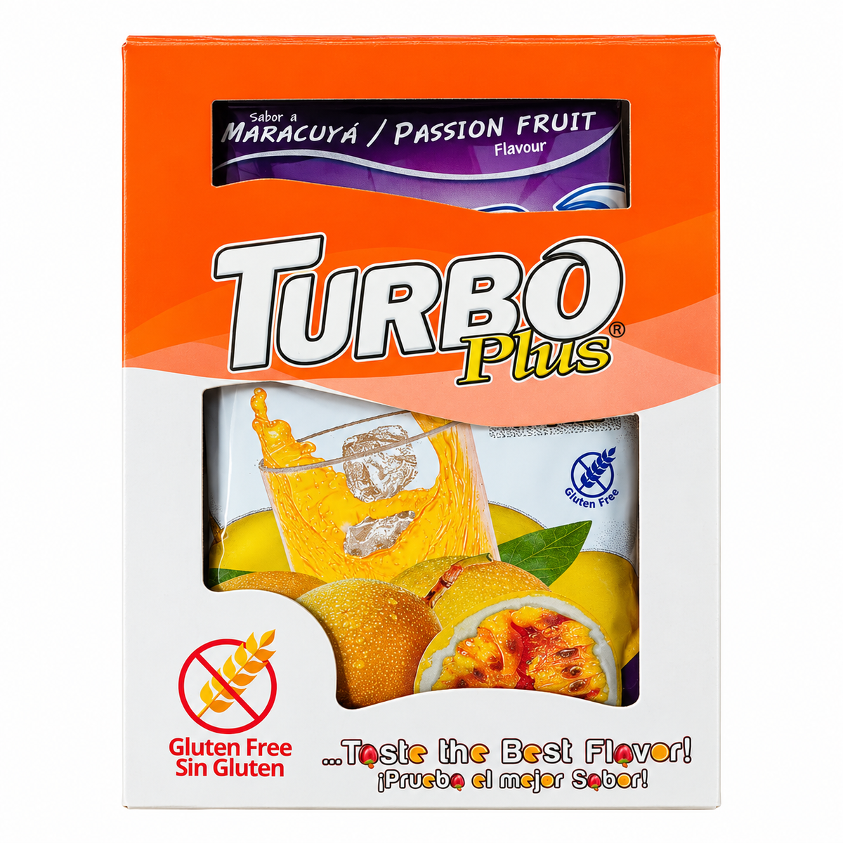 TURBO PLUS JUGO SABOR MARACUYA DISPLAY 10UN SIN GLUTEN