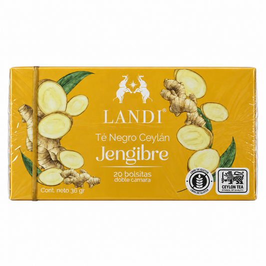 LANDI TÉ NEGRO JENGIBRE SIN GLUTEN 20BOLSITAS