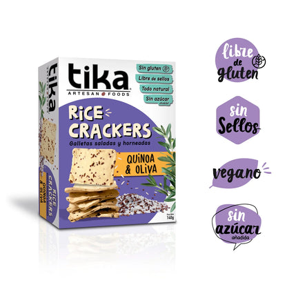 TIKA CRACKERS QUINOA Y OLIVA 140G SIN GLUTEN
