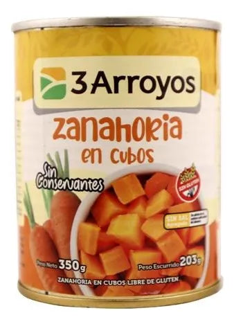 3 ARROYOS ENLATADO CONSERVA ZANAHORIA EN CUBOS 350GR