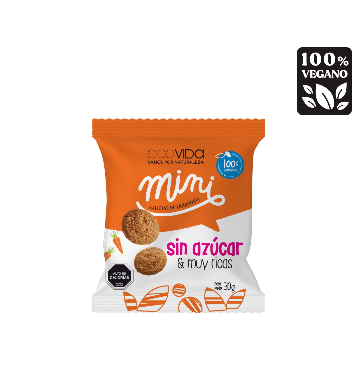 ECOVIDA GALLETA MINI ZANAHORIA SIN AZUCAR 30g