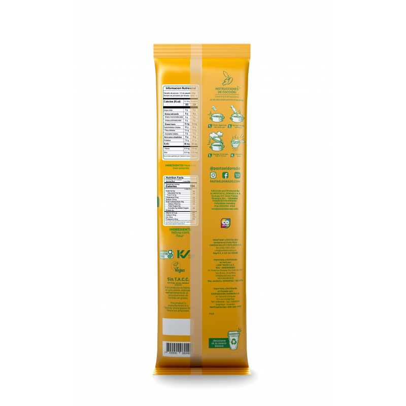 PASTA SPAGUETTI  DE MAIZ SIN GLUTEN 250g