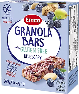 EMCO BARRAS DE GRANOLA Y ARANDANOS SIN GLUTEN 5un 28g
