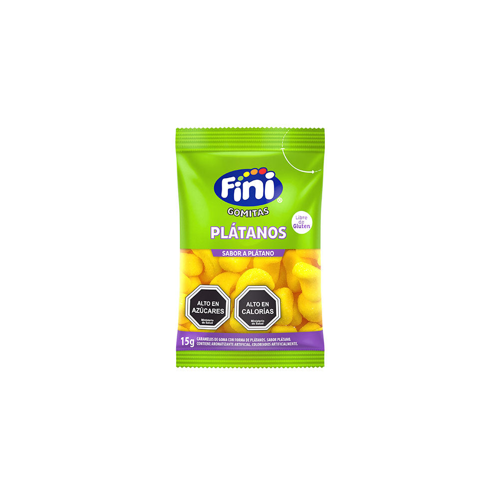 FINI PACK 12un. GOMITAS FORMA DE PLATANOS SIN GLUTEN 15g liquidacion 30/06/2026