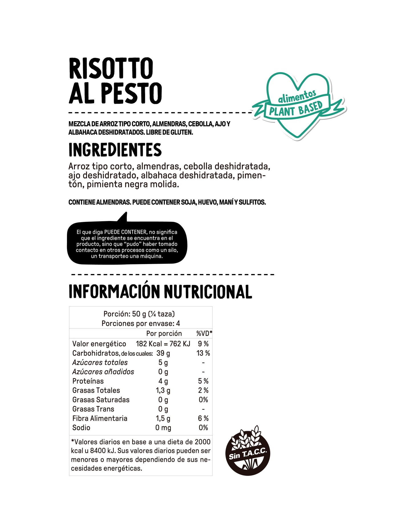 MOLÉ RISOTTO AL PESTO VEGANO SIN GLUTEN 200g vencimiento 03/12/2025