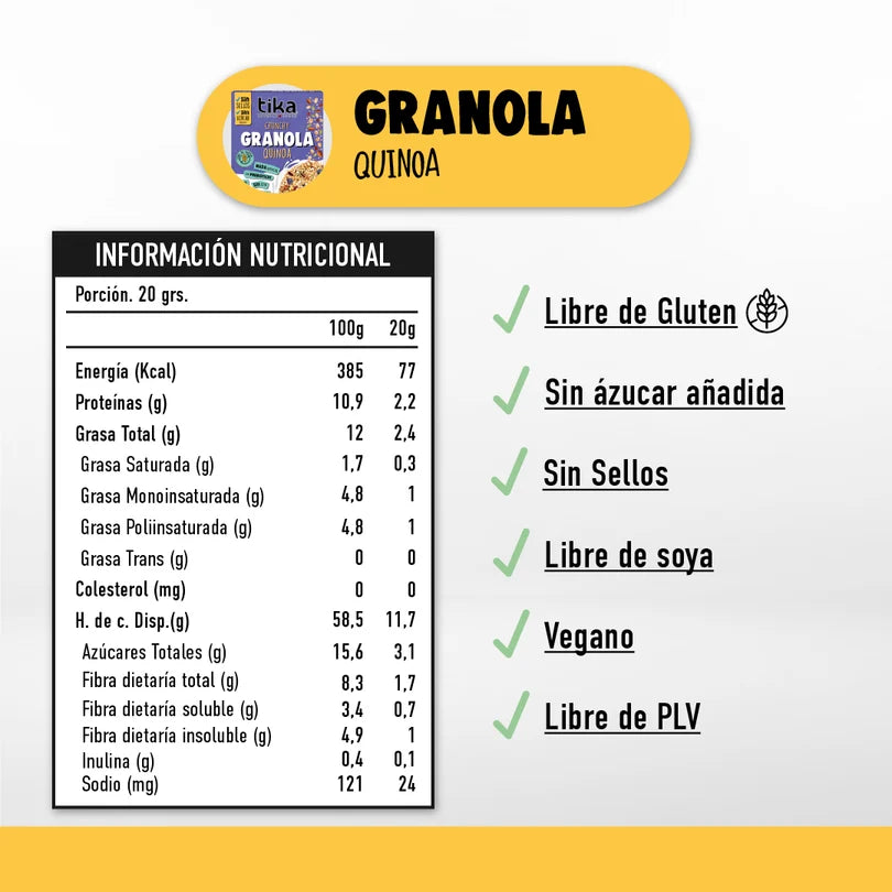TIKA GRANOLA  CRUNCHY QUINOA 200G SIN GLUTEN