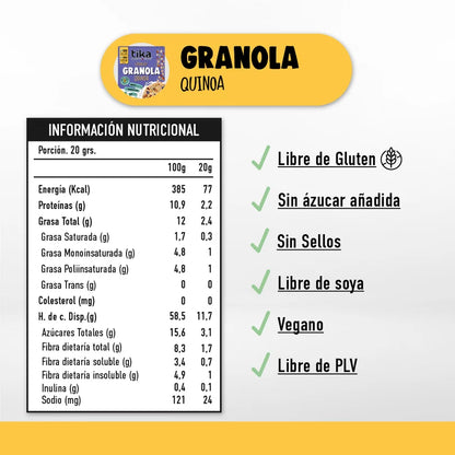 TIKA GRANOLA  CRUNCHY QUINOA 200G SIN GLUTEN