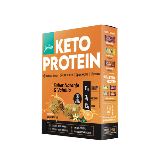 GRANOLIN KETO PROTEIN NARANJA Y VAINILLA SIN GLUTEN 4UN