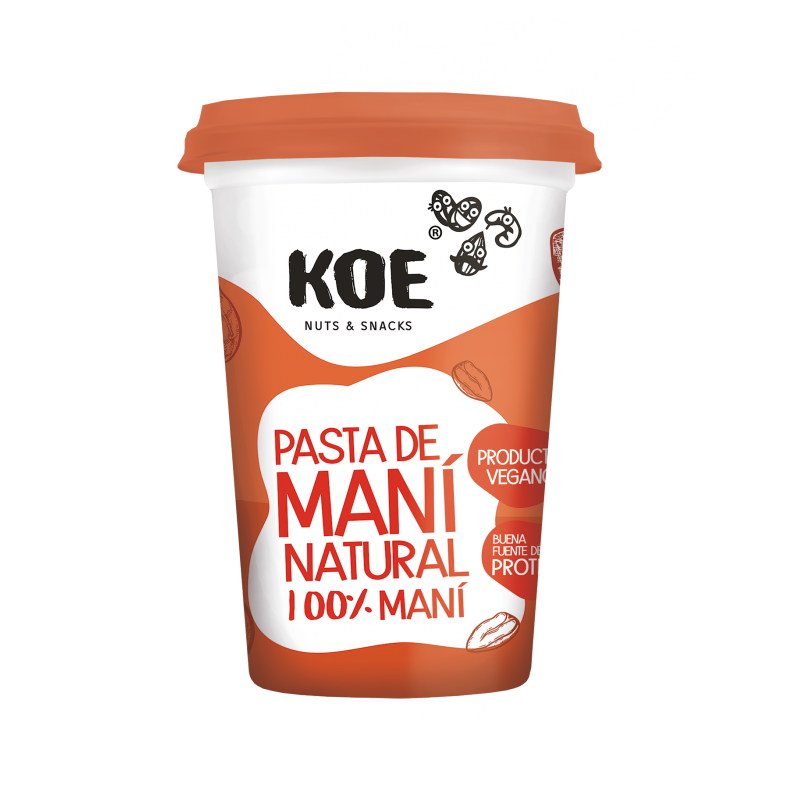 PASTA DE MANI SIN GLUTEN VEGANA KOE 500g
