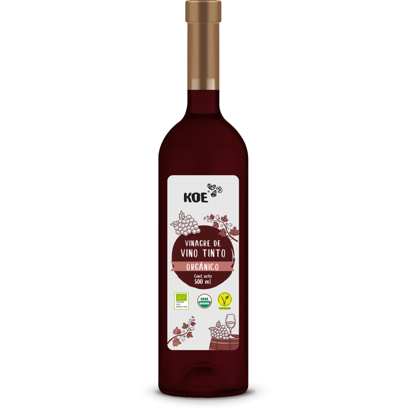 VINAGRE DE VINO TINTO KOE VEGANOS SIN GLUTEN 500ml