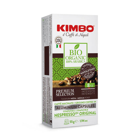 KIMBO BIO ORGANIC 100% ARABICA  CAPSULA COMPATIBLE CON NESPRESSO 10caps