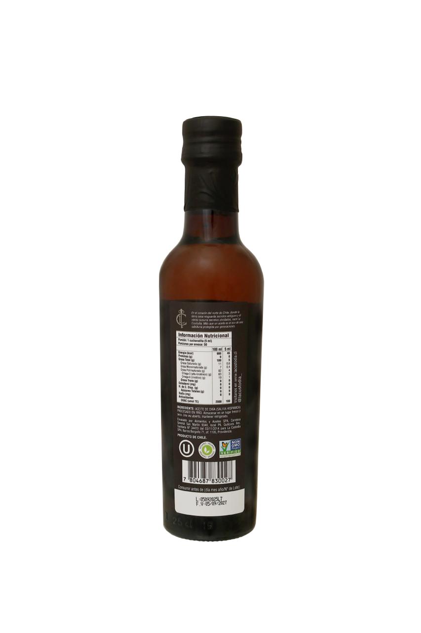 ACEITE DE CHIA Y OLIVA VEGANO SIN GLUTEN LA CUSTODIA 500ml