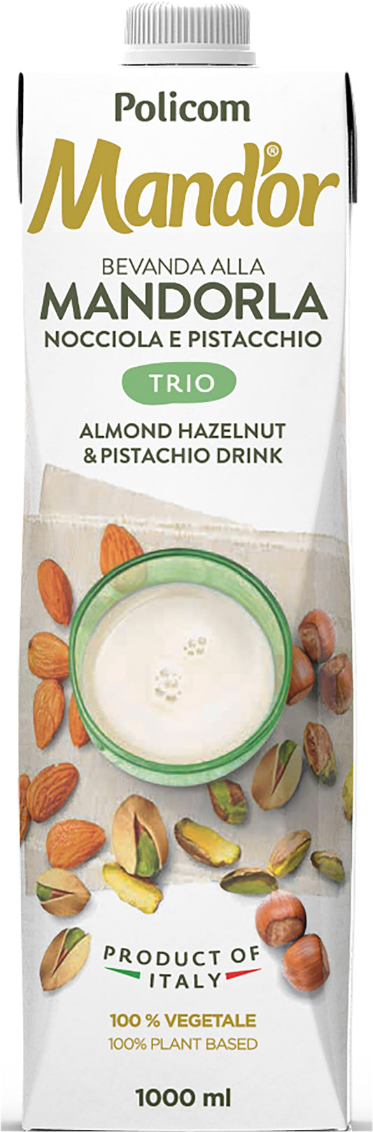 BEBIDA VEGETAL TRIO ALMENDRA-AVELLANA-PISTACHO SIN GLUTEN VEGANA 1LT