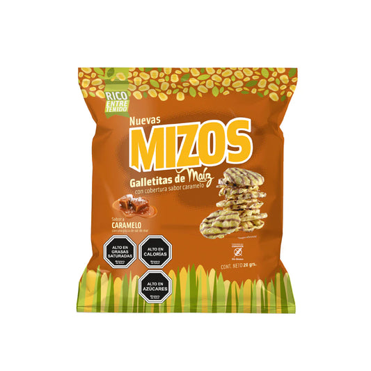 MIZOS GALLETAS DE MAIZ SABOR CARAMELO 20g