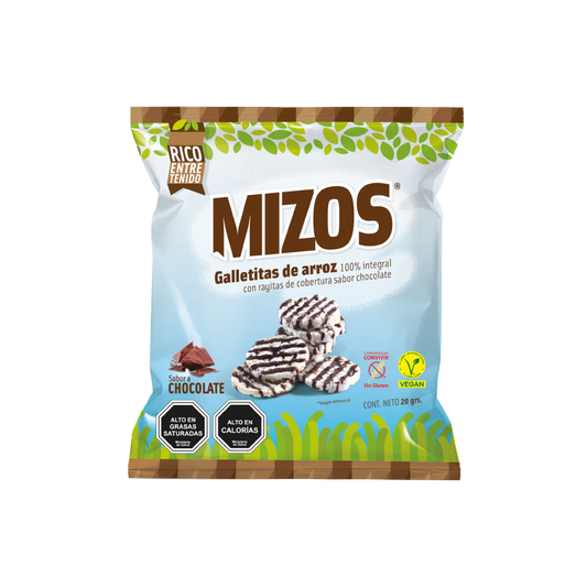 MIZOS GALLETAS DE ARROZ SABOR CHOCOLATE 20g