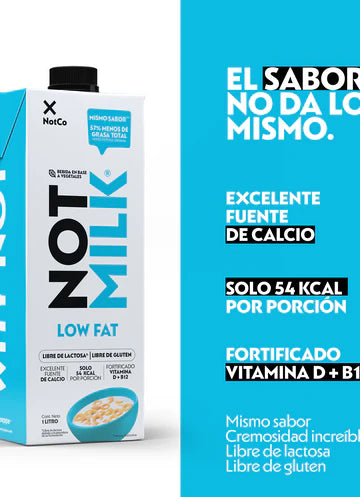 NOT MILK LOW FAT SIN GLUTEN Y VEGANA 1LT