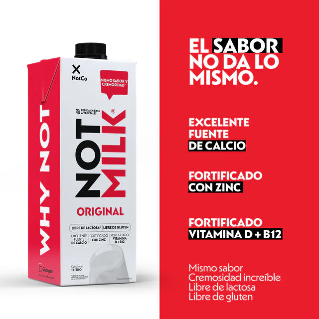 NOT MILK ORIGINAL SIN GLUTEN Y VEGANA 1LT