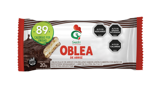 OBLEA DE ARROZ RELLENA CREMA DE LIMON SIN GLUTEN 20g