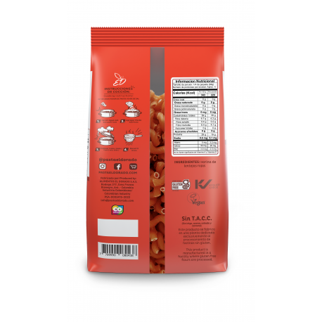 PASTA CODITOS DE LENTEJA ROJA SIN GLUTEN 250g