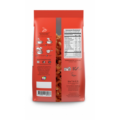 PASTA CODITOS DE LENTEJA ROJA SIN GLUTEN 250g