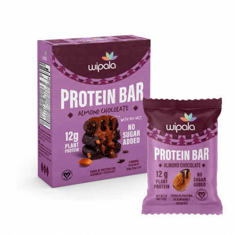 BARRA DE PROTEINA CON ALMENDRA Y CHOCOLATE SIN GLUTEN  MULTIPACK 4un de 65g