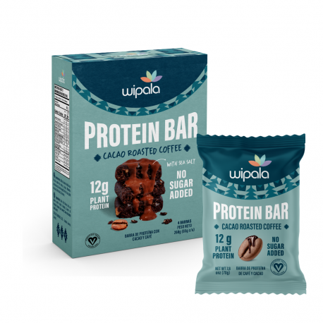 BARRA DE PROTEINA CON CACAO Y CAFE SIN GLUTEN  MULTIPACK 4un de 65g