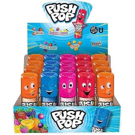 PUSH POP CARAMELOS SIN GLUTEN SABORES SURTIDOS  DISPLAY 20un