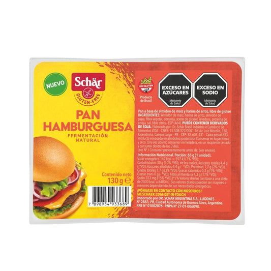 PAN HAMBURGUESA SIN GLUTEN SCHAR 130g
