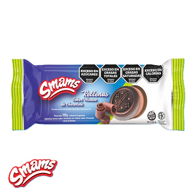 GALLETAS RELLENAS MOUSSE CHOCOLATE SIN GLUTEN 105g