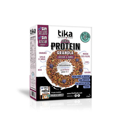 TIKA GRANOLA PROTEIN CHOCOLATE & BERRIERS VEGANA SIN GLUTEN 250g