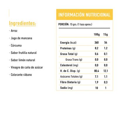 TIKA MINI RICE POP LIMON FRUTILLA SIN GLUTEN 15gr Liquidación 05.12.2026