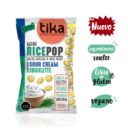 TIKA MINI RICE CREAM CIBOULETTE VEGANO SIN GLUTEN 110GR.