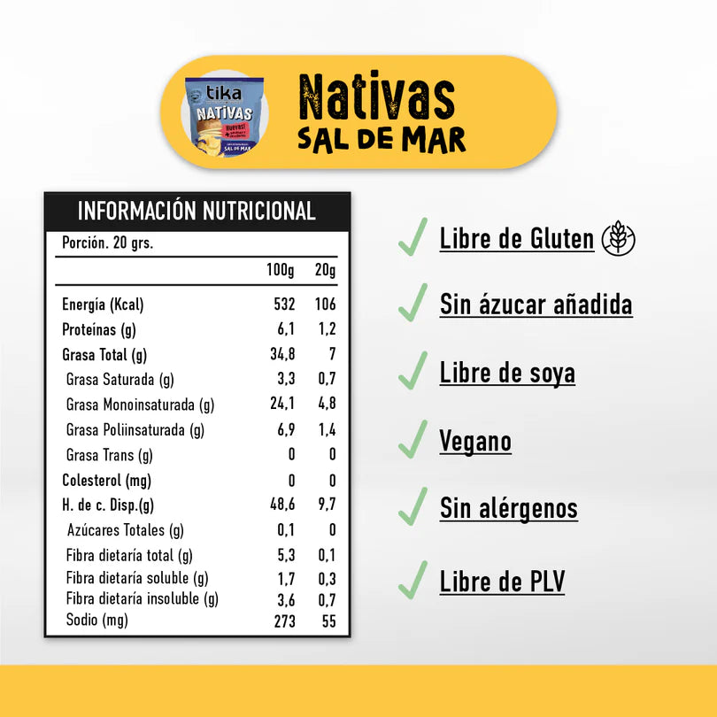 TIKA NATIVA SAL DE MAR SIN GLUTEN 100g liquidacion 08/12/2026