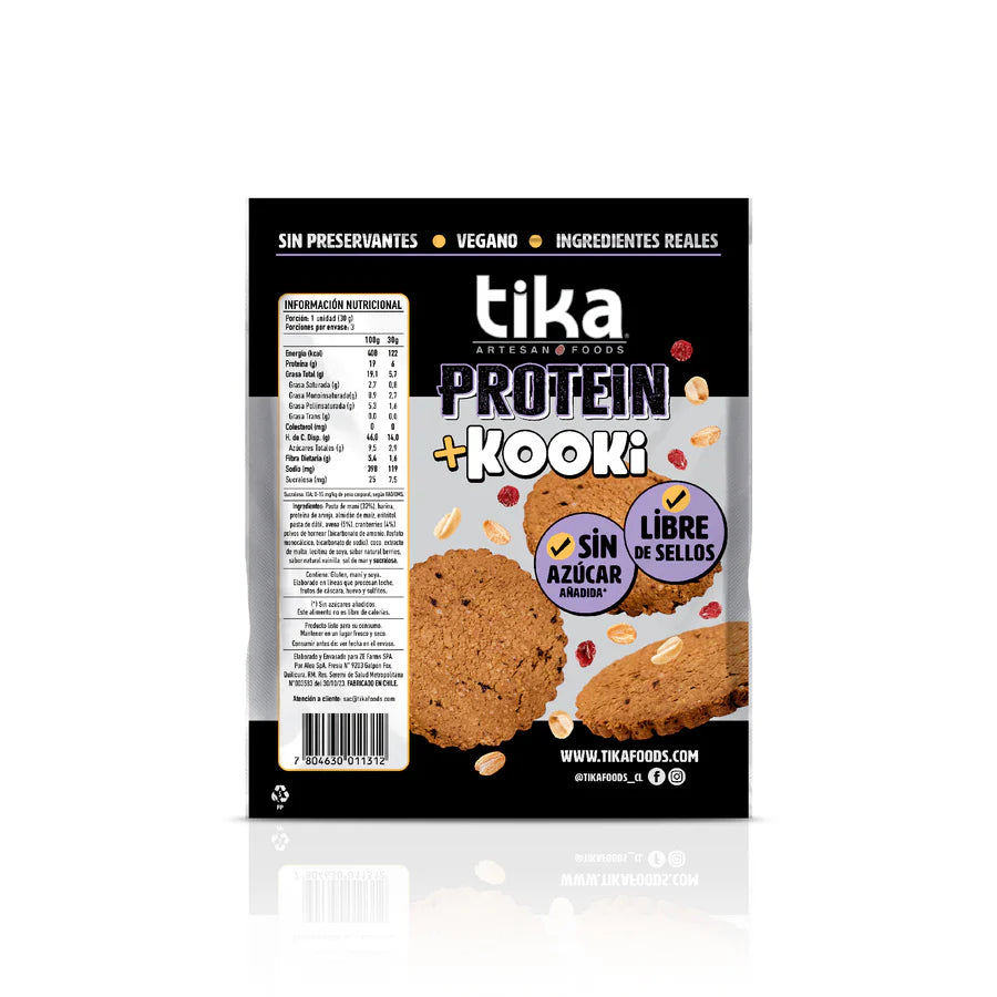 TIKA PROTEIN KOOKI CRANBERRY & MANI 90GR PACK 3 GALLETONES liquidacion 17/04/2026